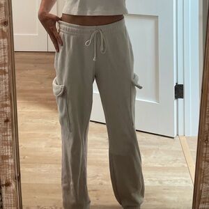 Velvet by Graham and Spencer ivory cargo sweatpants